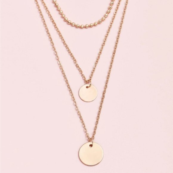 5 for $25 Gold Color Three Layer Coin Necklace - Picture 4 of 6